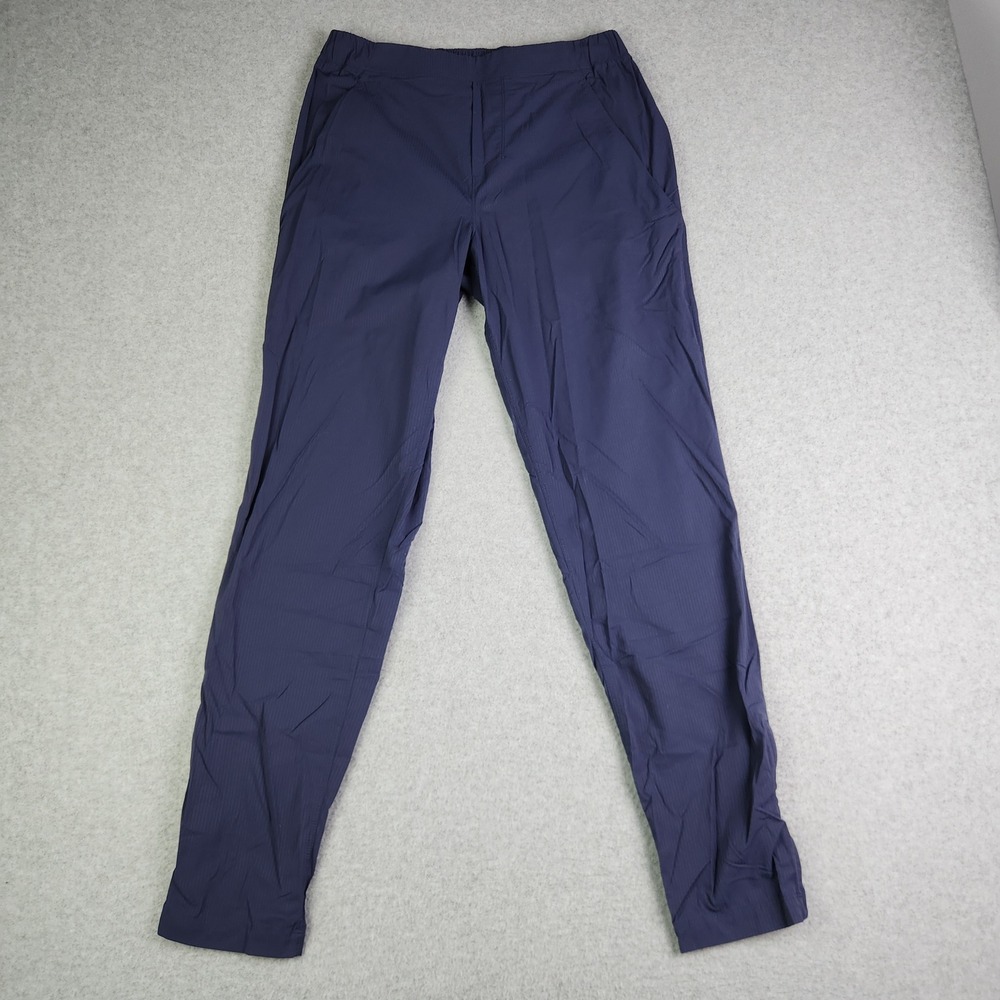 Lululemon Pants Mens 28 Navy Blue Pinstripe Training Elastic Waist Ankle Zip